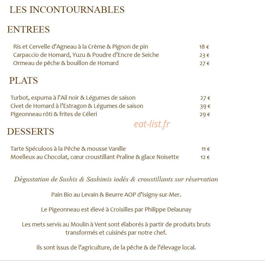 Le Moulin à Vent — carte page 3