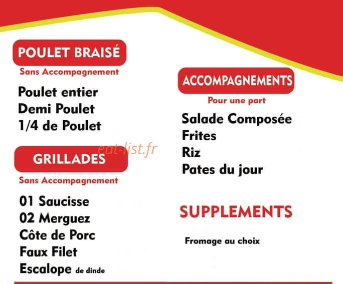 Le plaisir du goût — carte page 2