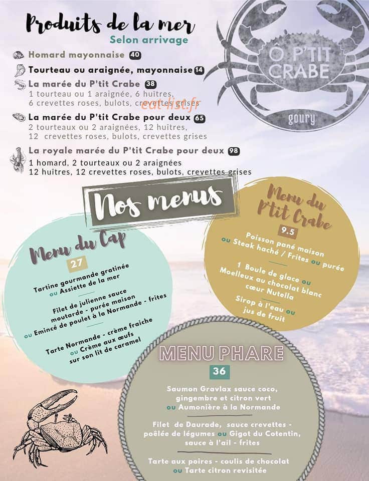Ô P'tit Crabe de Goury — carte page 1