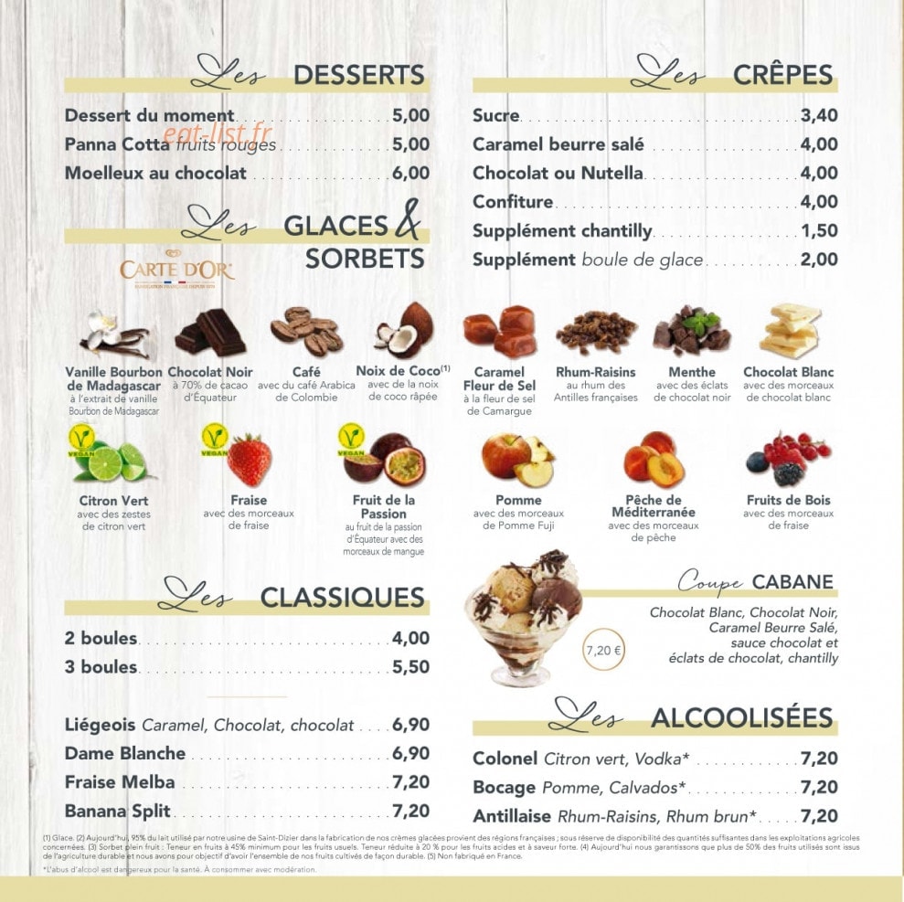La Cabane des Tamarins — carte page 4