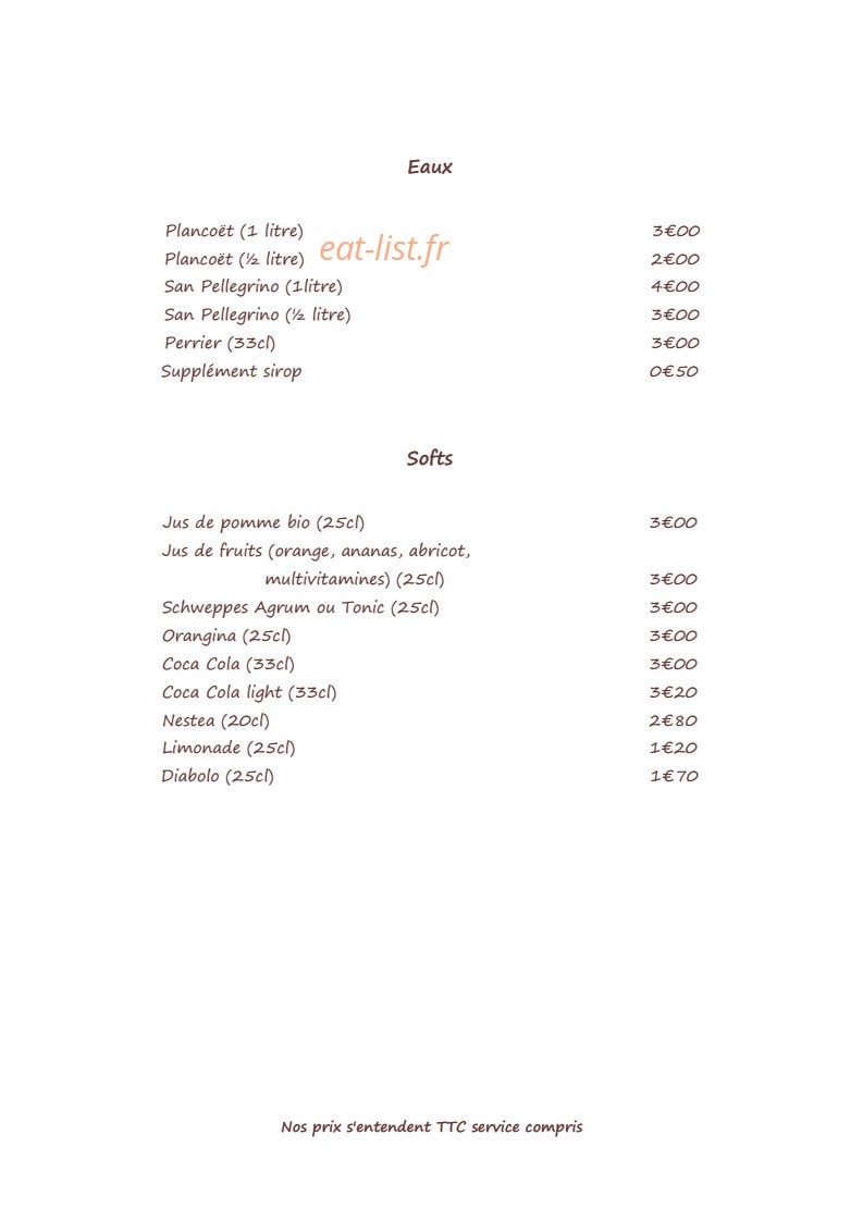Restaurant du Délice — carte page 11