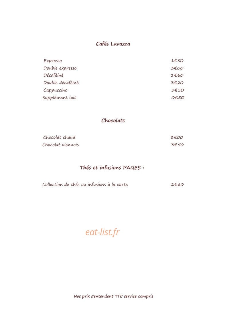 Restaurant du Délice — carte page 12