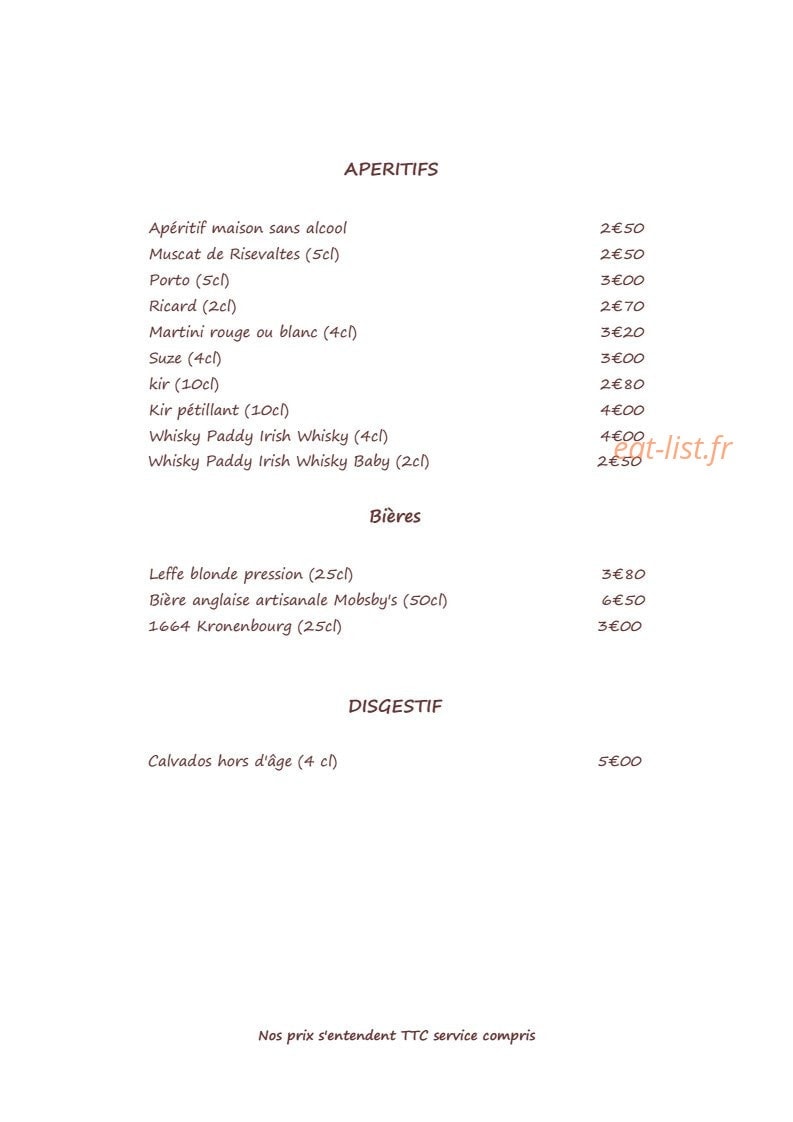 Restaurant du Délice — carte page 10