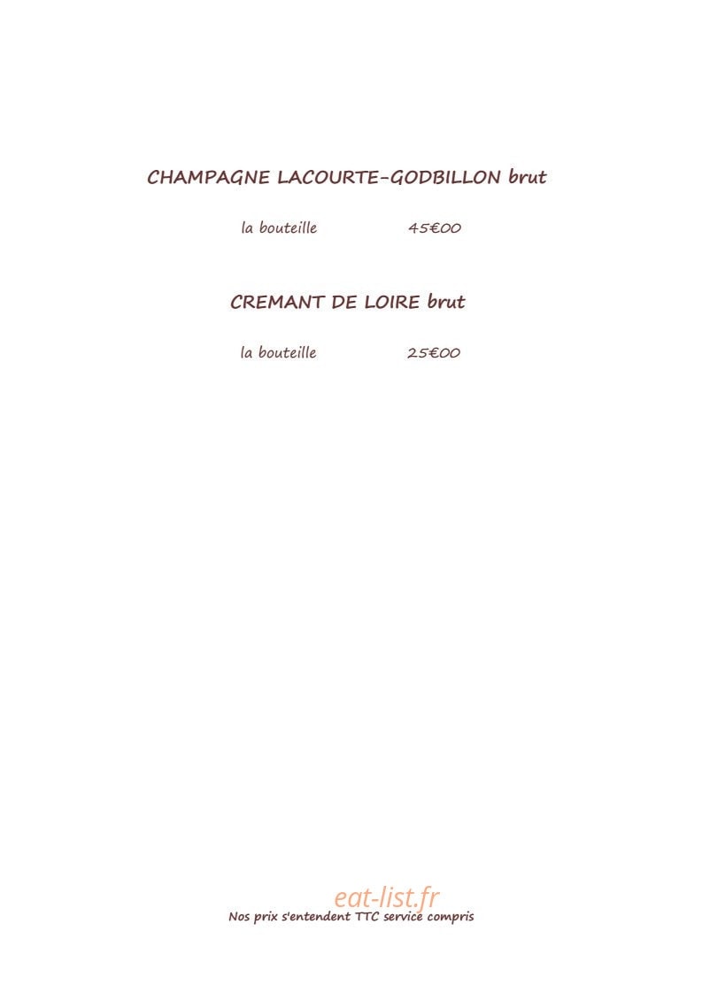 Restaurant du Délice — carte page 16