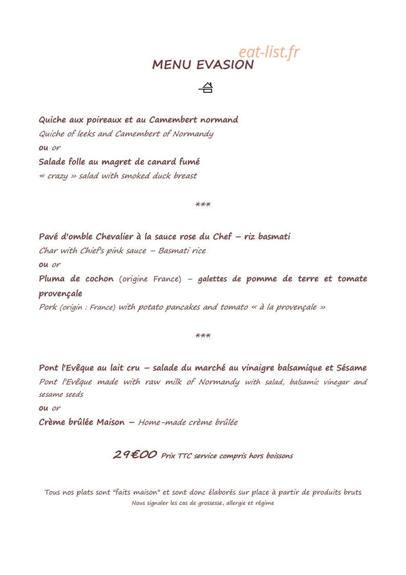 Restaurant du Délice — carte page 8