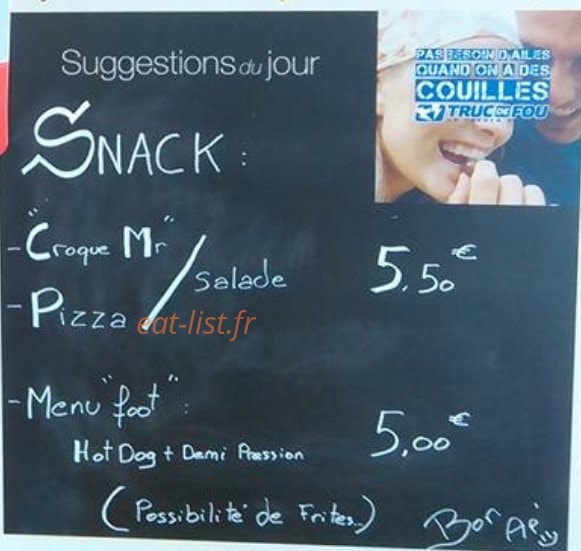 Carte et menu de Bar de L'Anguille à Liesville sur Douve — Les snacks