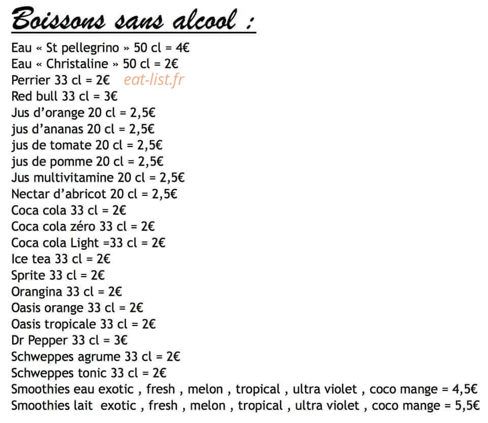 Ivy Snack Bar — carte page 2