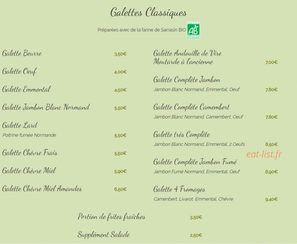 Chez Jeanne — carte page 3
