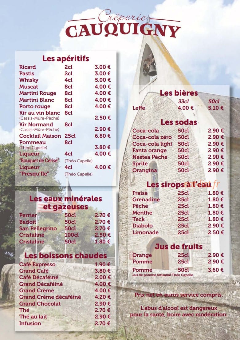 Crêperie Cauquigny — carte page 7