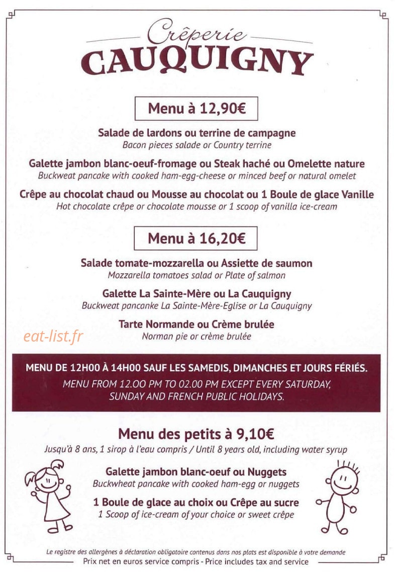 Crêperie Cauquigny — carte page 6