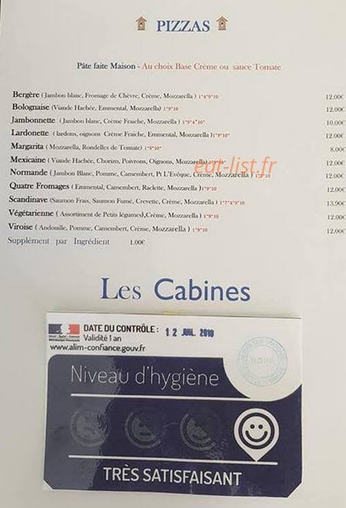 Les Cabines — carte page 1