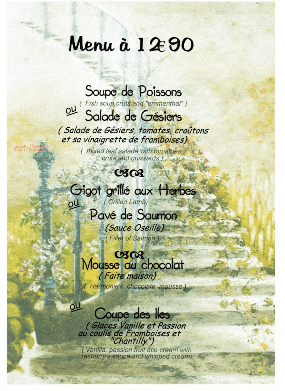 Carte et menu de Harmonie des Saisons à Saint-Sauveur-Villages — Le menu à 12,9€