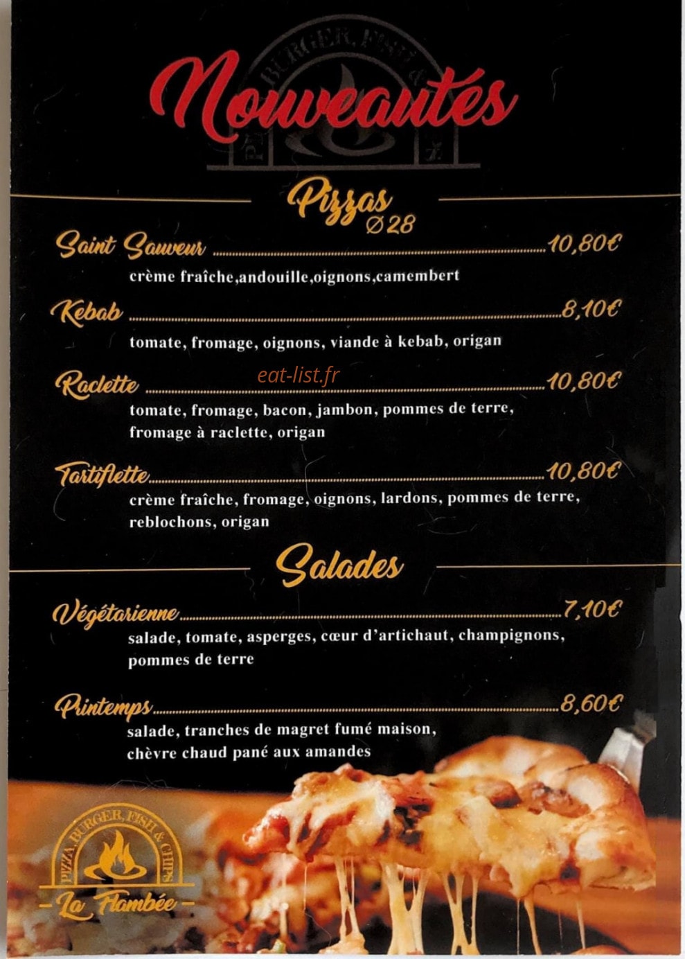La Flambee — carte page 3