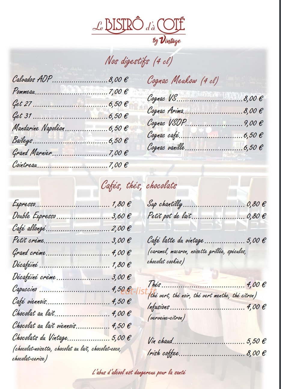 Le bistrot d'à côté — carte page 11