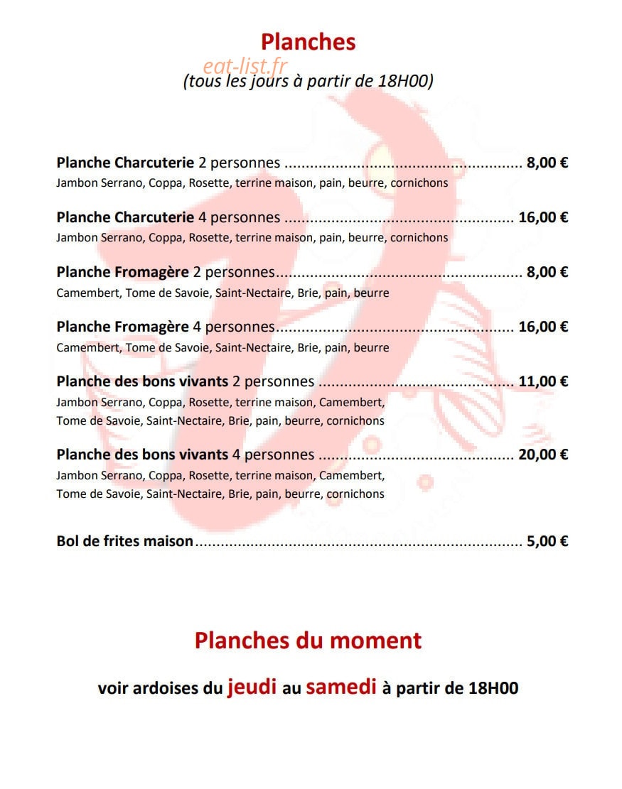 Le bistrot d'à côté — carte page 4