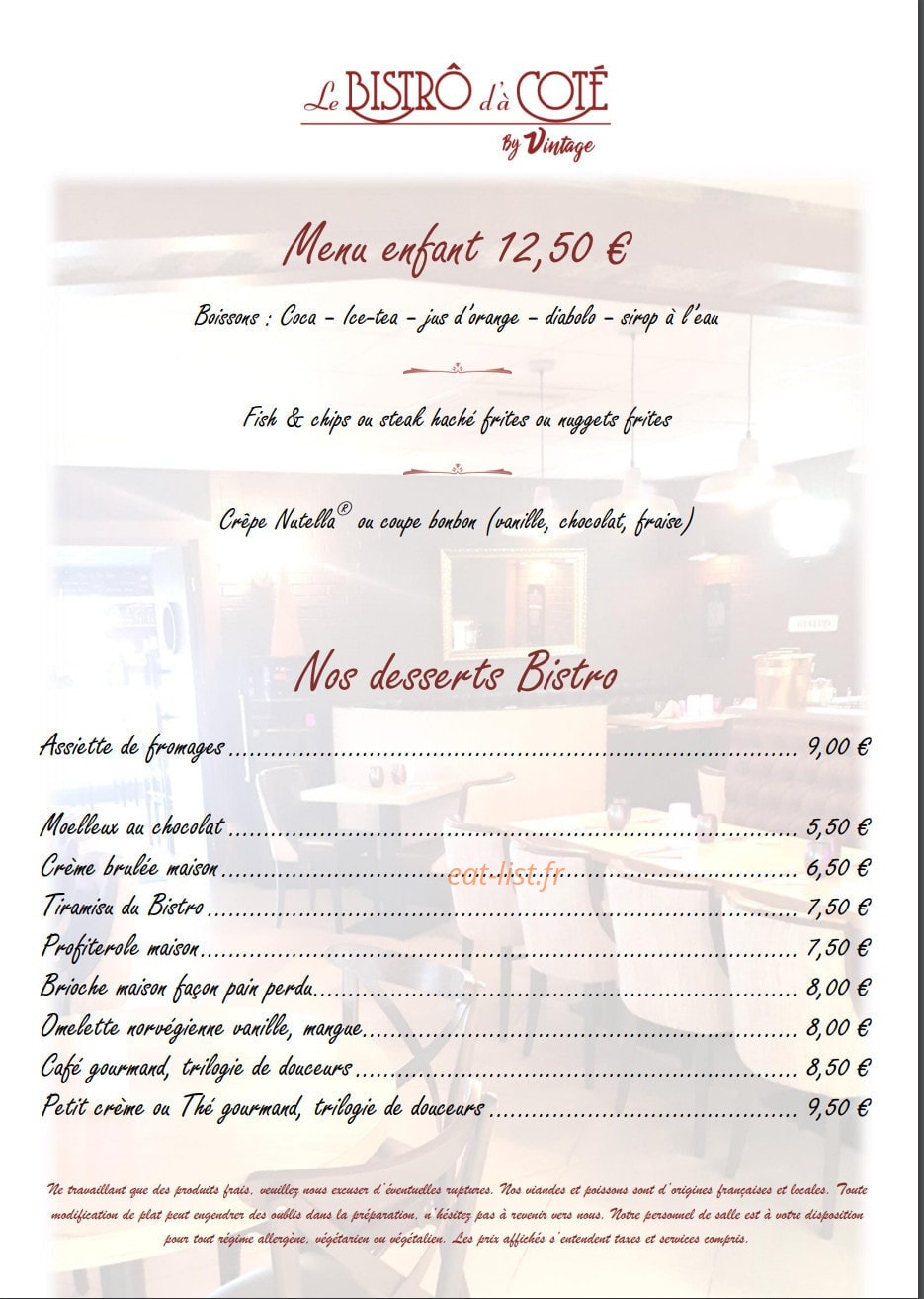 Le bistrot d'à côté — carte page 5