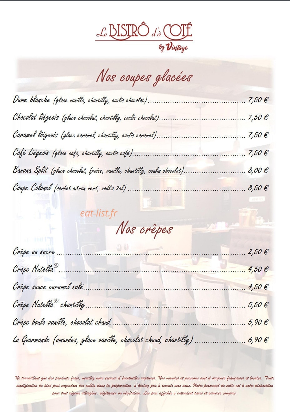 Le bistrot d'à côté — carte page 10