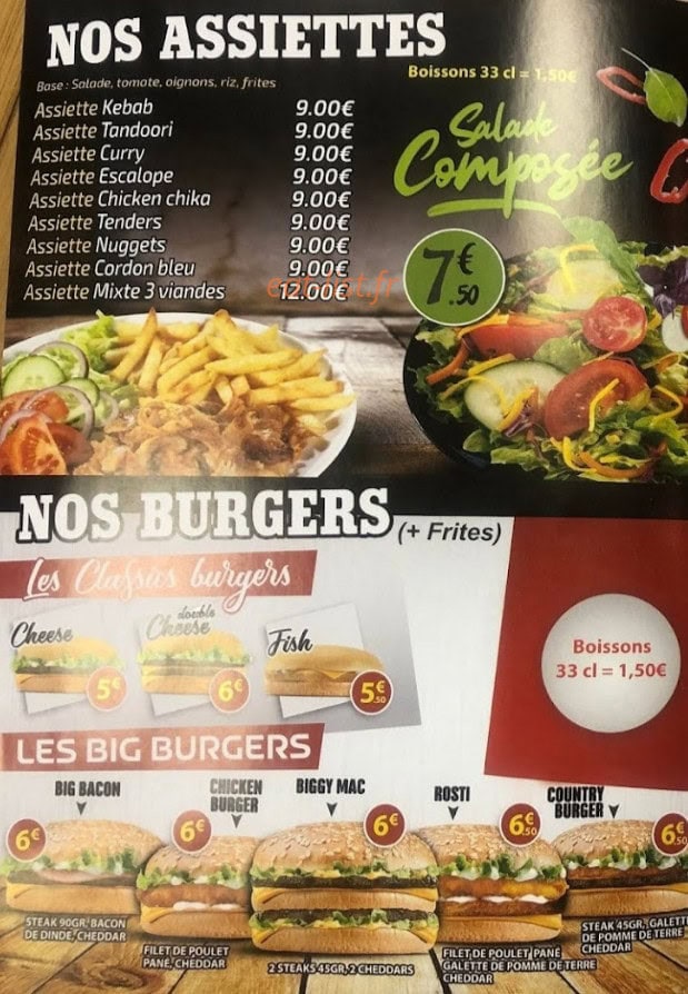 Royal Tacos kébab — carte page 2