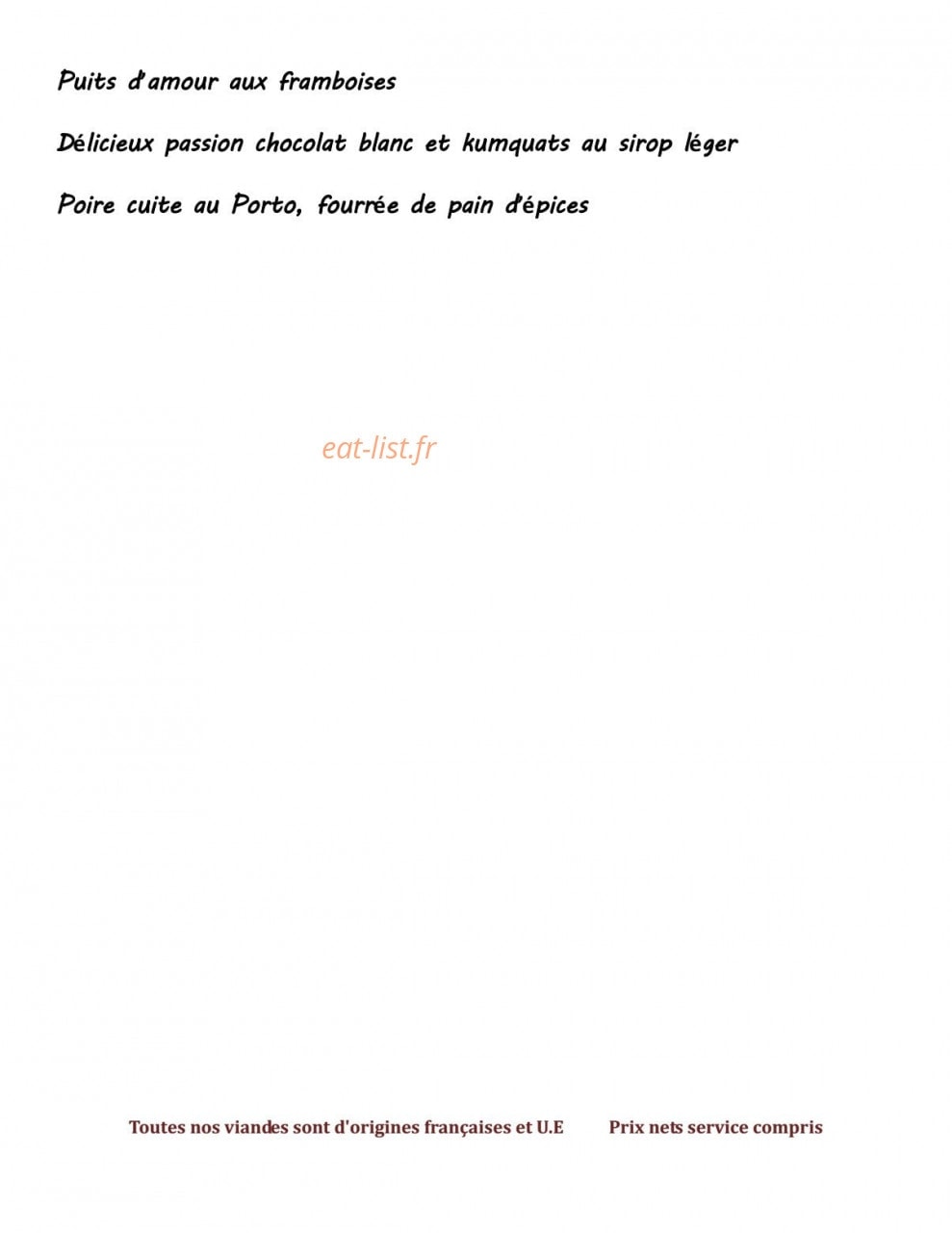 Auberge Normande — carte page 3