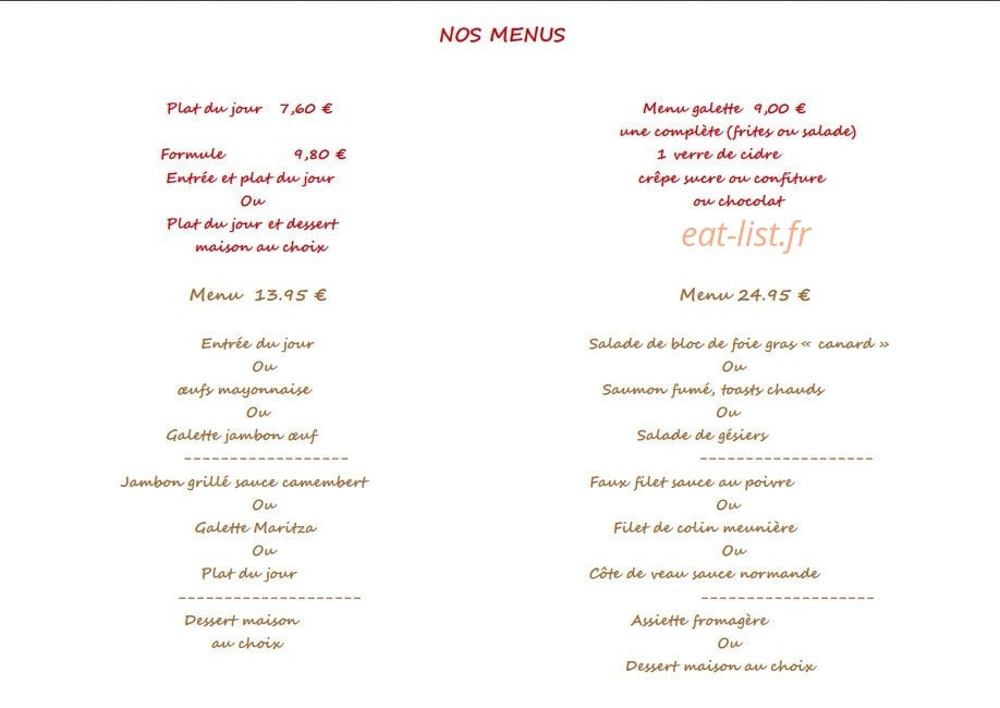 Grill La Maritza — carte page 1