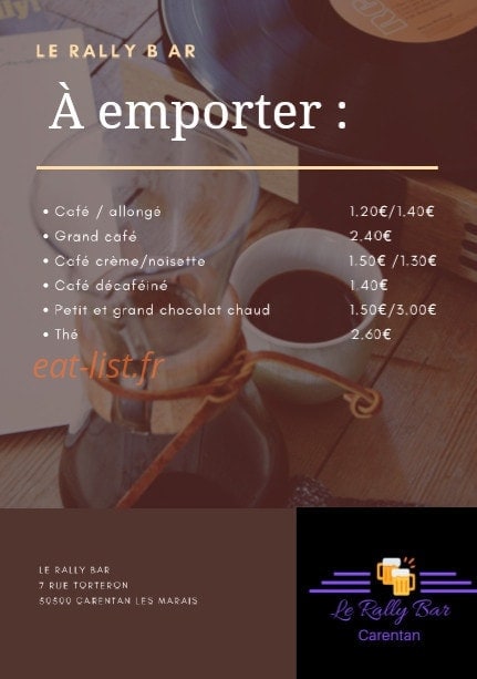 Le Rally Bar — carte page 1