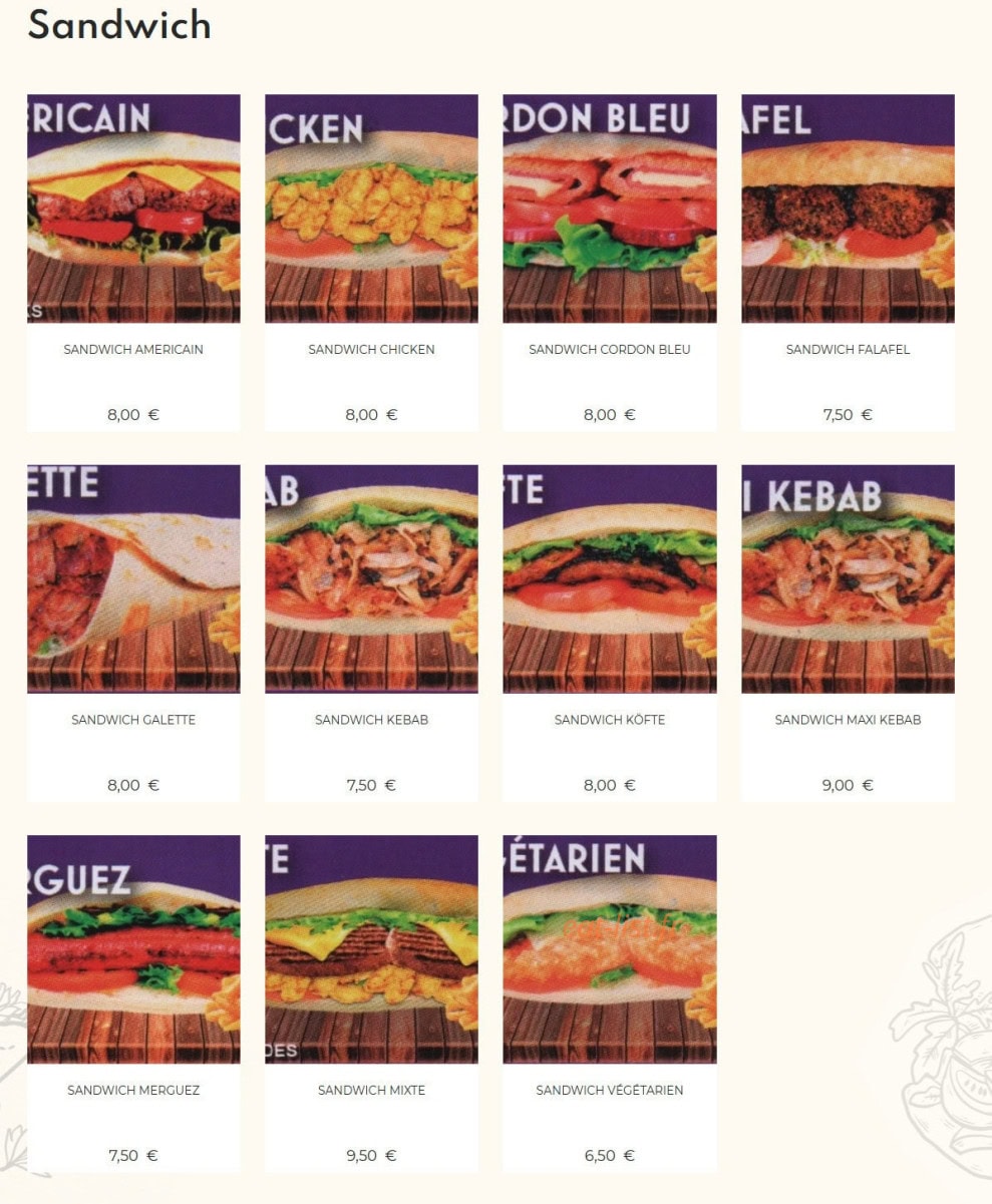 Med Kebab — carte page 1