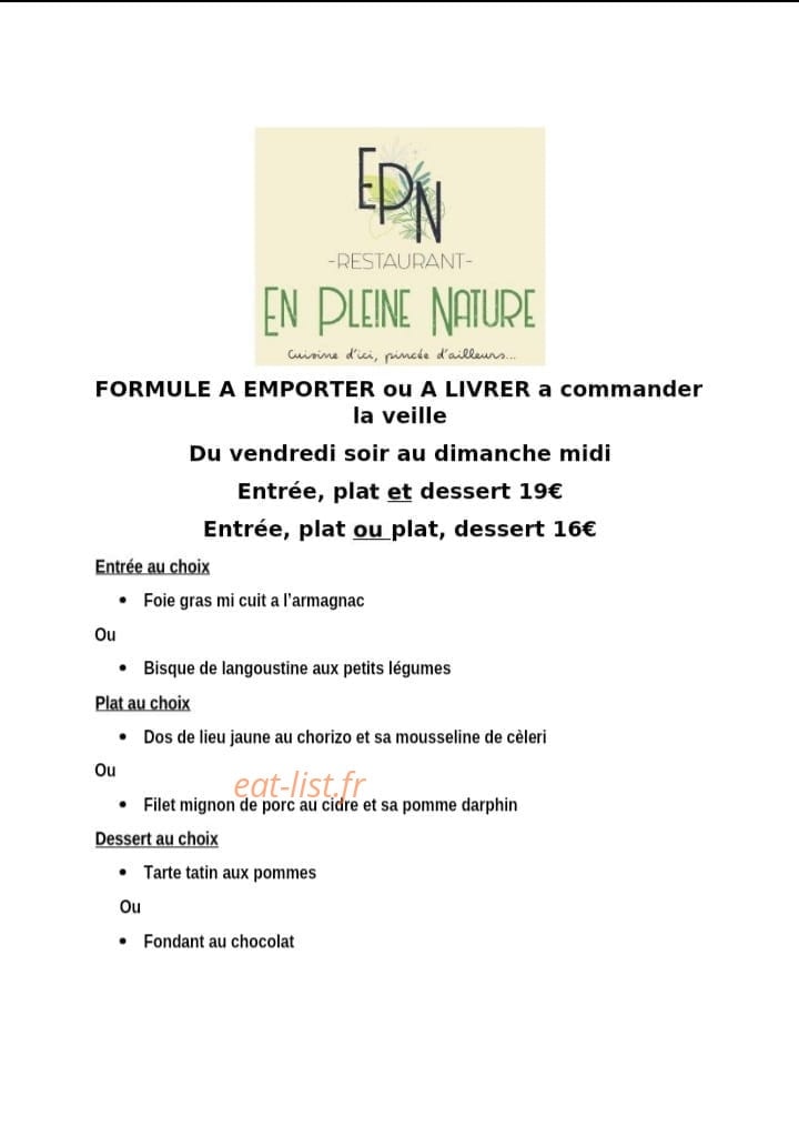 En Pleine Nature — carte page 1