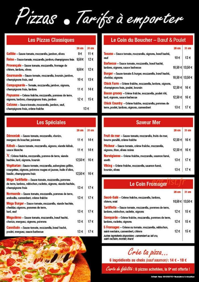 Le Bistro X — carte page 2