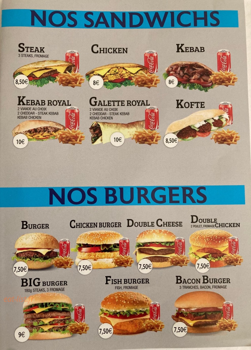 Kebab Demky — carte page 1