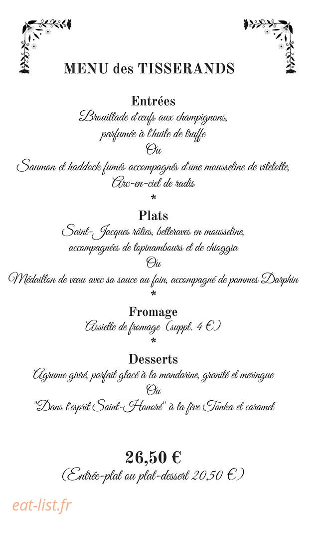 Auberge des Tisserands — carte page 3