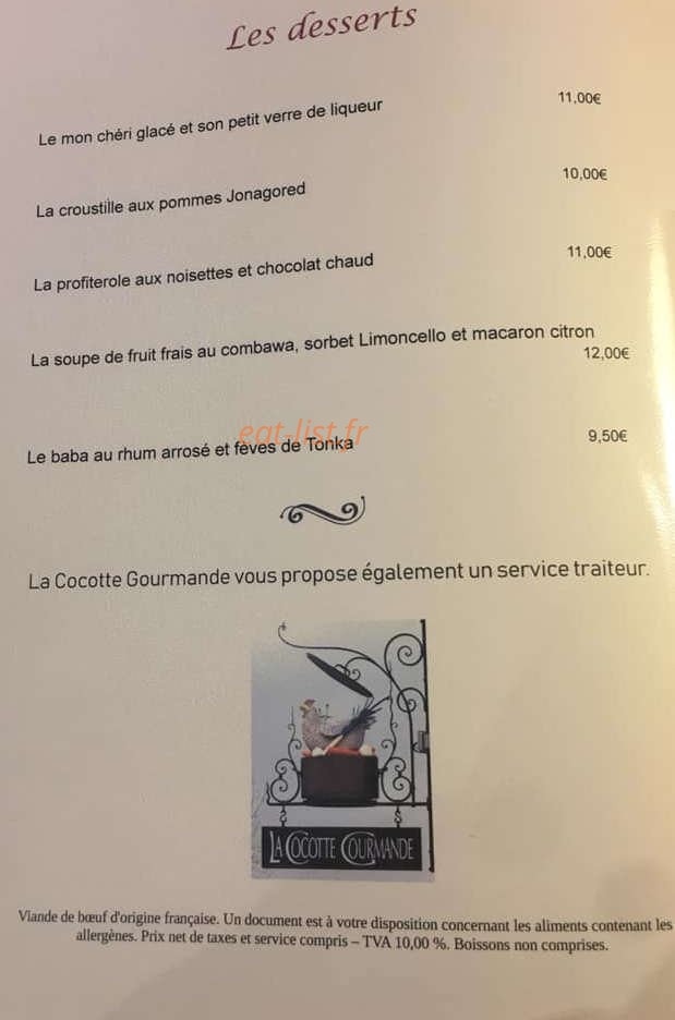 La cocotte gourmande à Carantilly, carte-menu et photos