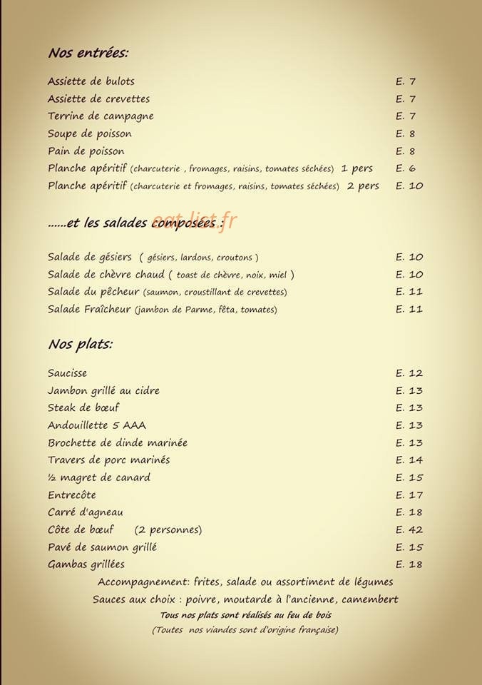 La Ferme Des Mielles — carte page 2