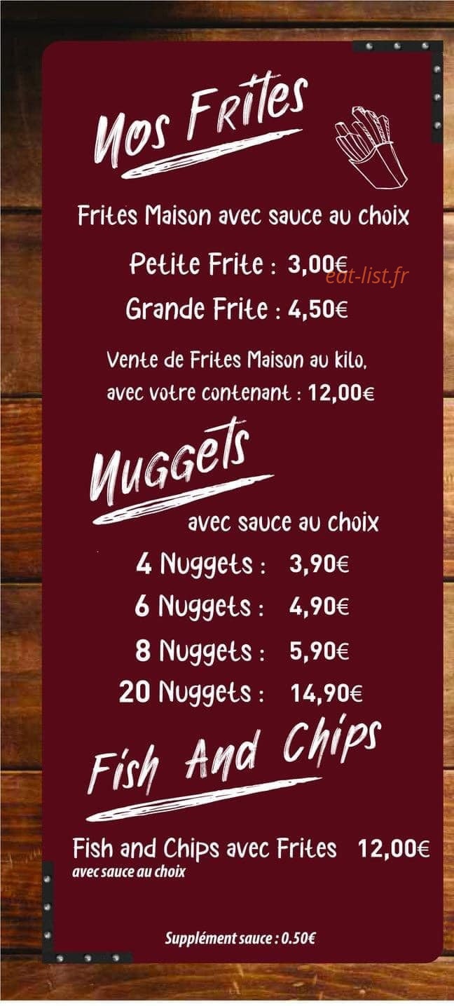 Carte et menu de Familia Mia à Hauteville sur Mer — Les frites, nuggets, ...
