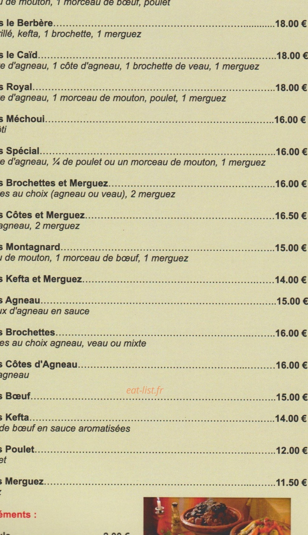 Maison Du Couscous — carte page 2