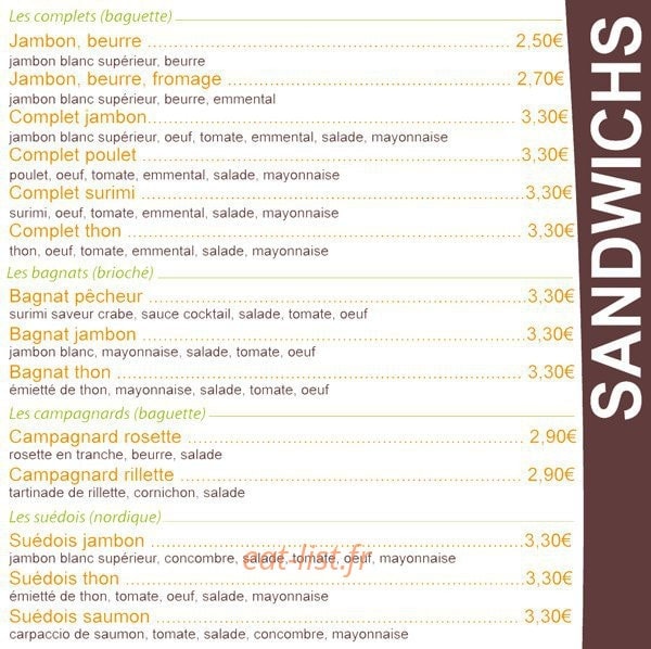 San Xpress — carte page 3
