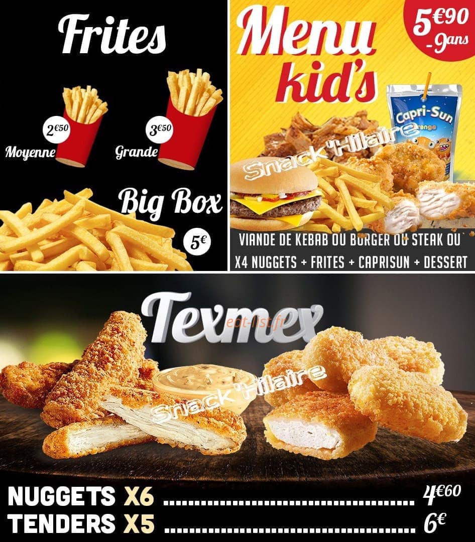 Snack hilaire — carte page 4