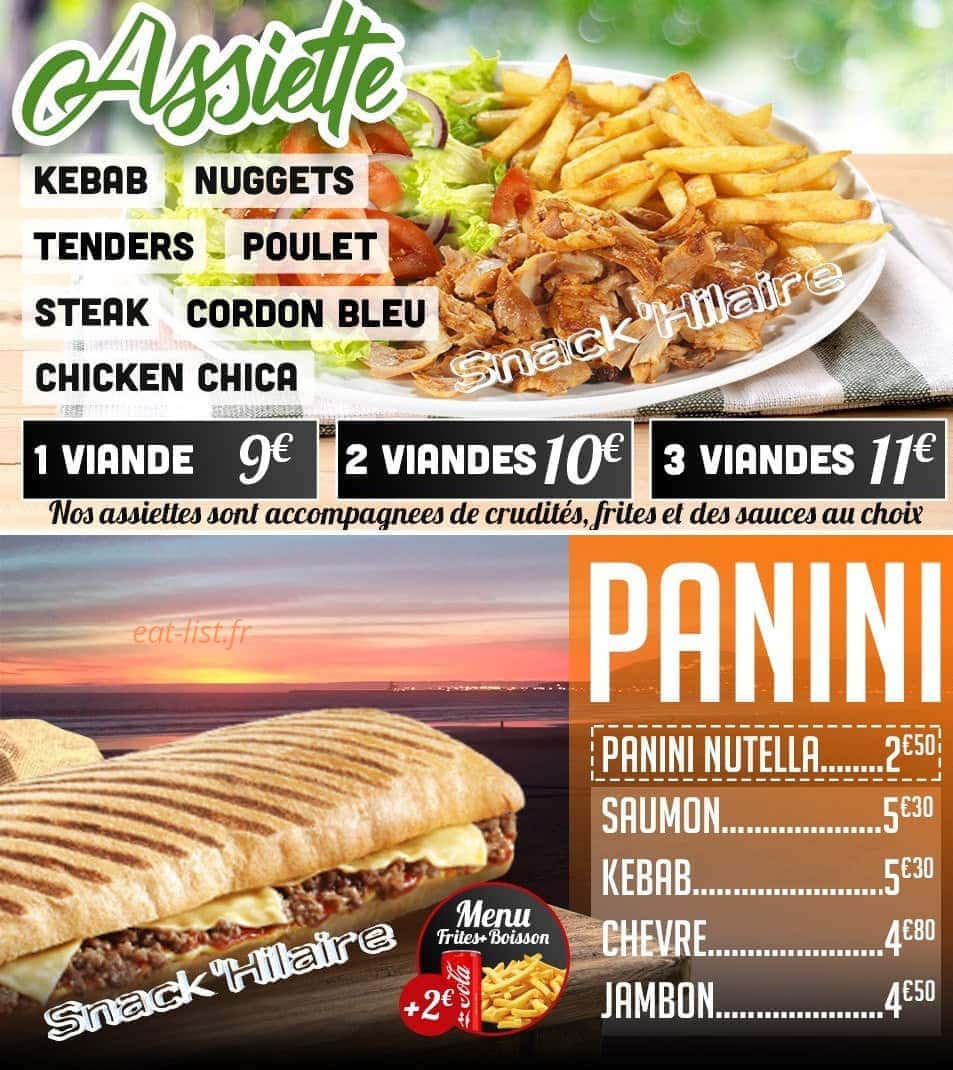 Snack hilaire — carte page 3