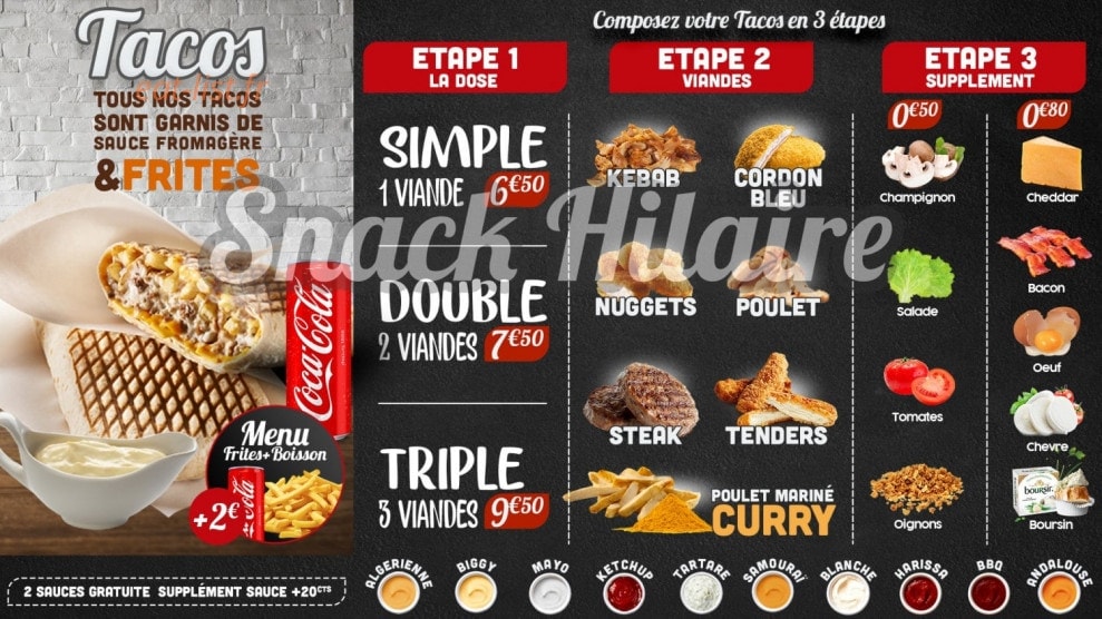 Snack hilaire — carte page 1