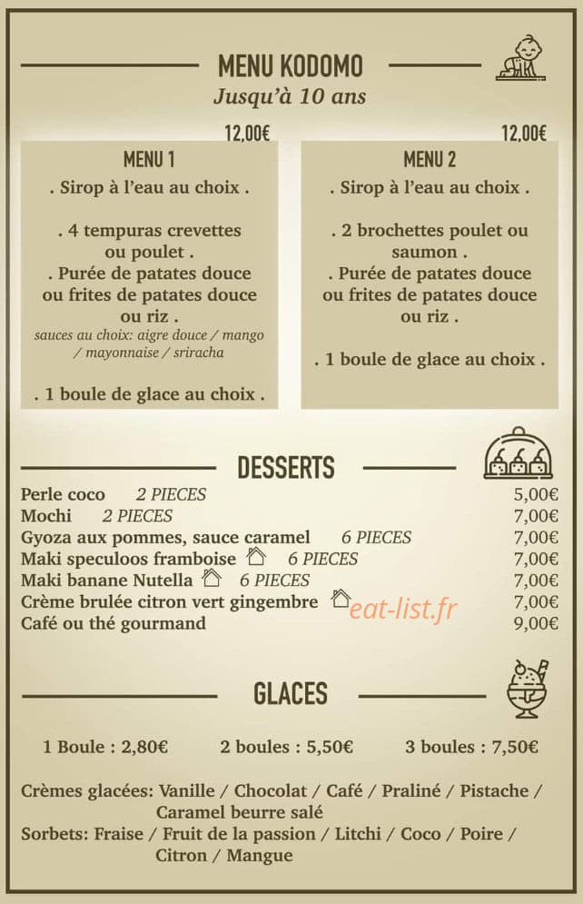 Sushidéal — carte page 3