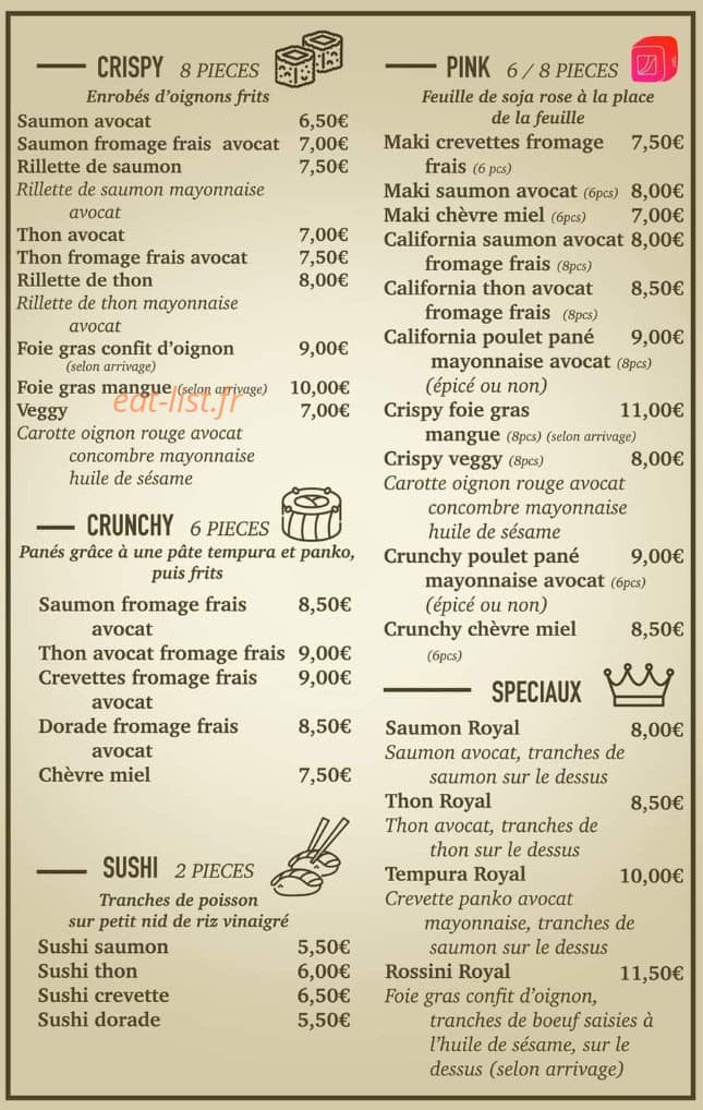 Sushidéal — carte page 5