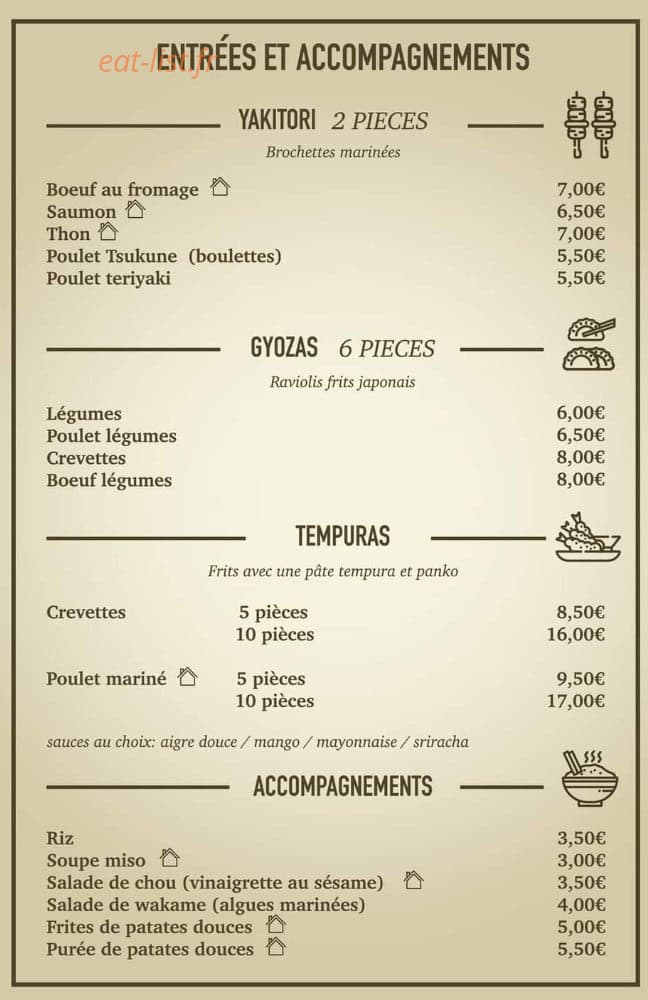 Sushidéal — carte page 1