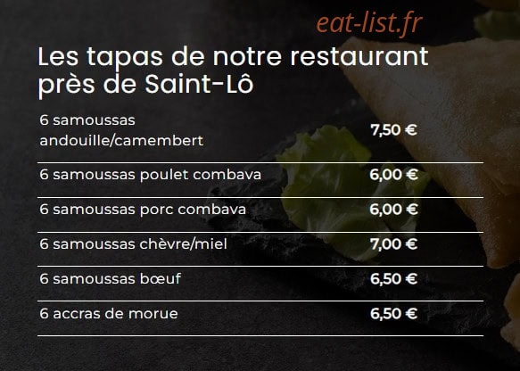 Ô Soleil Gourmand — carte page 1