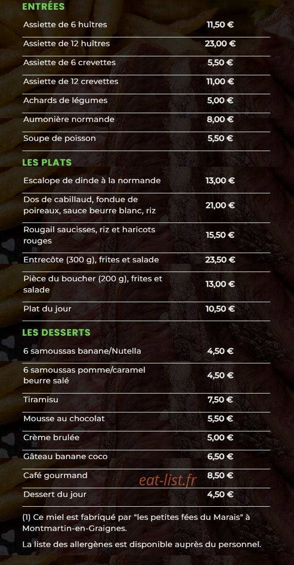 Ô Soleil Gourmand — carte page 2