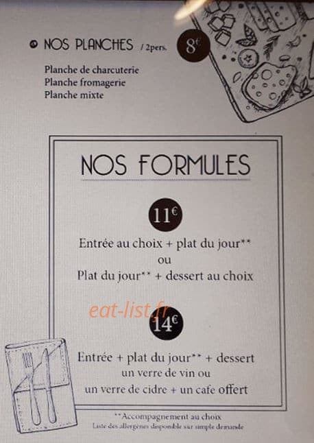 Le Café de la Pernelle — carte page 2