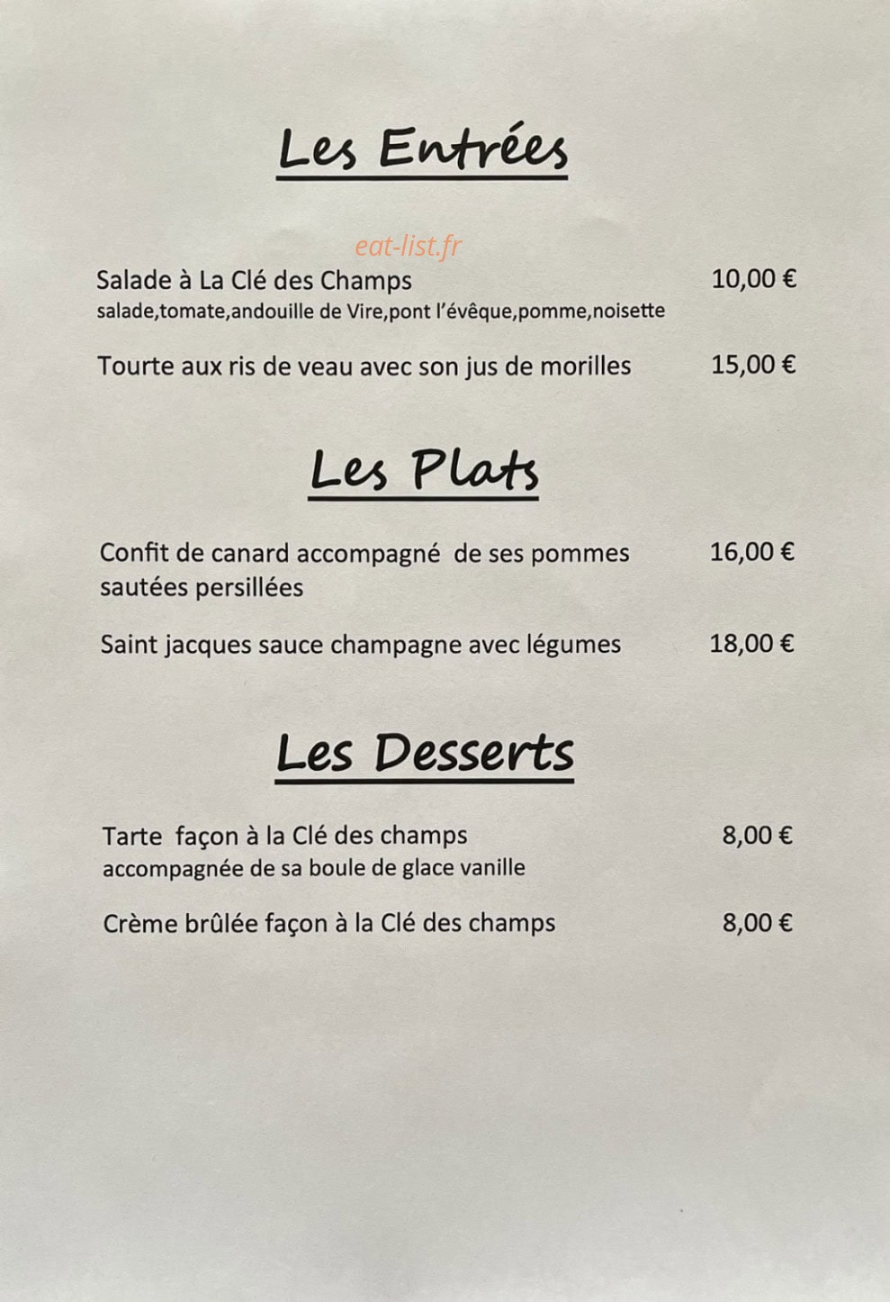 Chorea La Clé des Champs — carte page 1