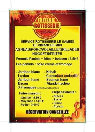 Carte et menu de Friterie Rôtisserie Maison Lengronne à Lingreville — Les plats à la carte