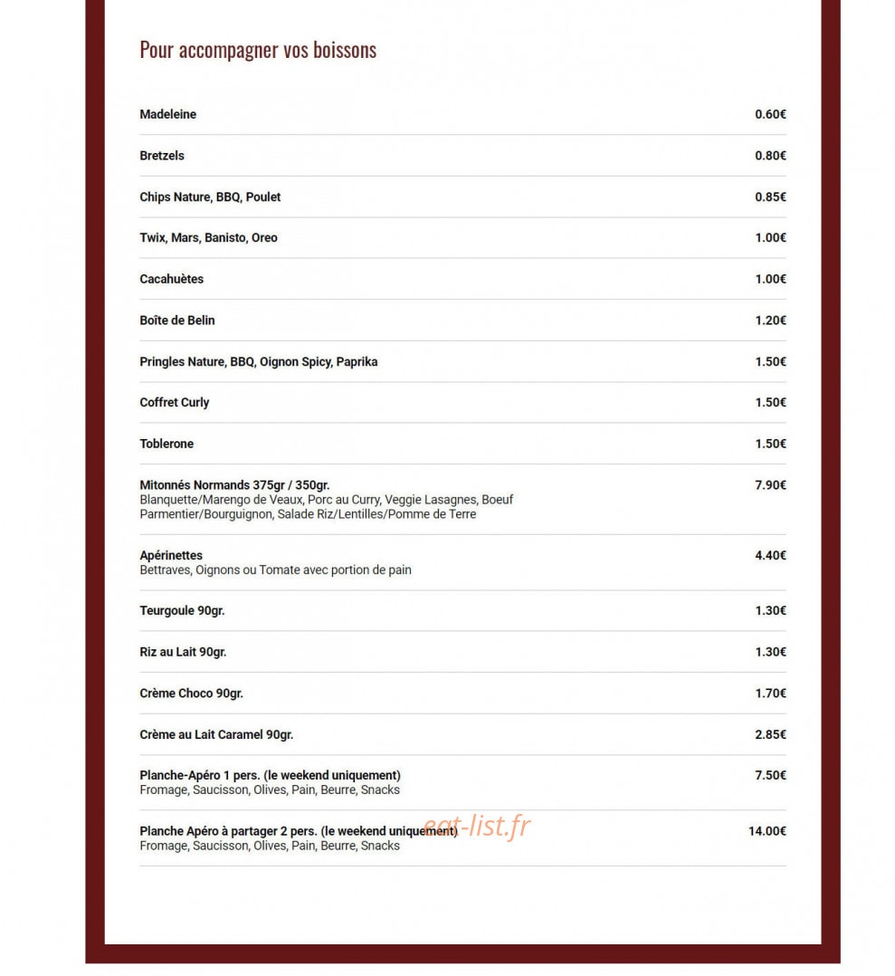 Pub de l'Abbaye — carte page 6