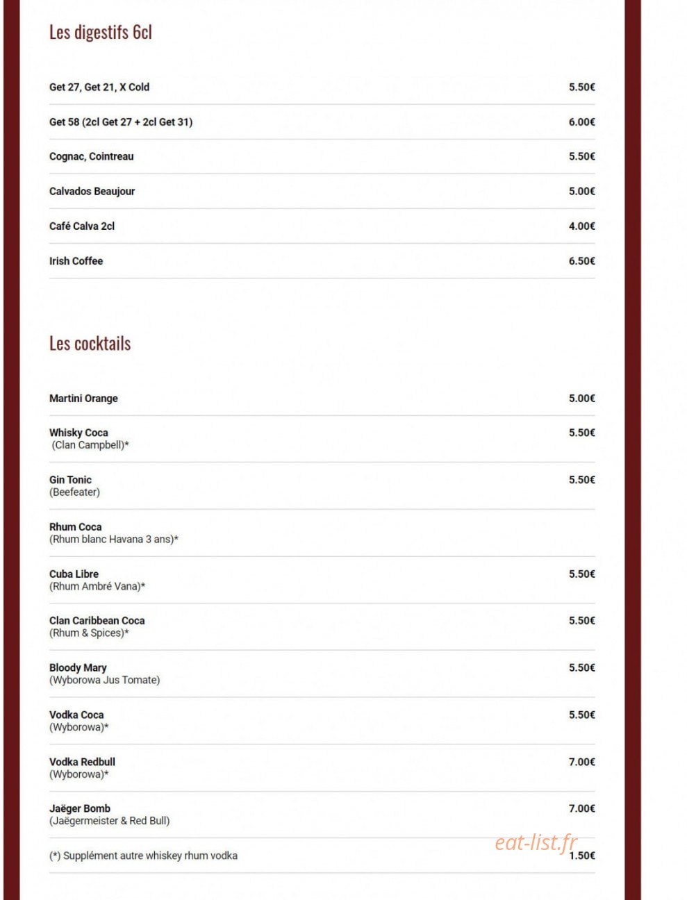Pub de l'Abbaye — carte page 5