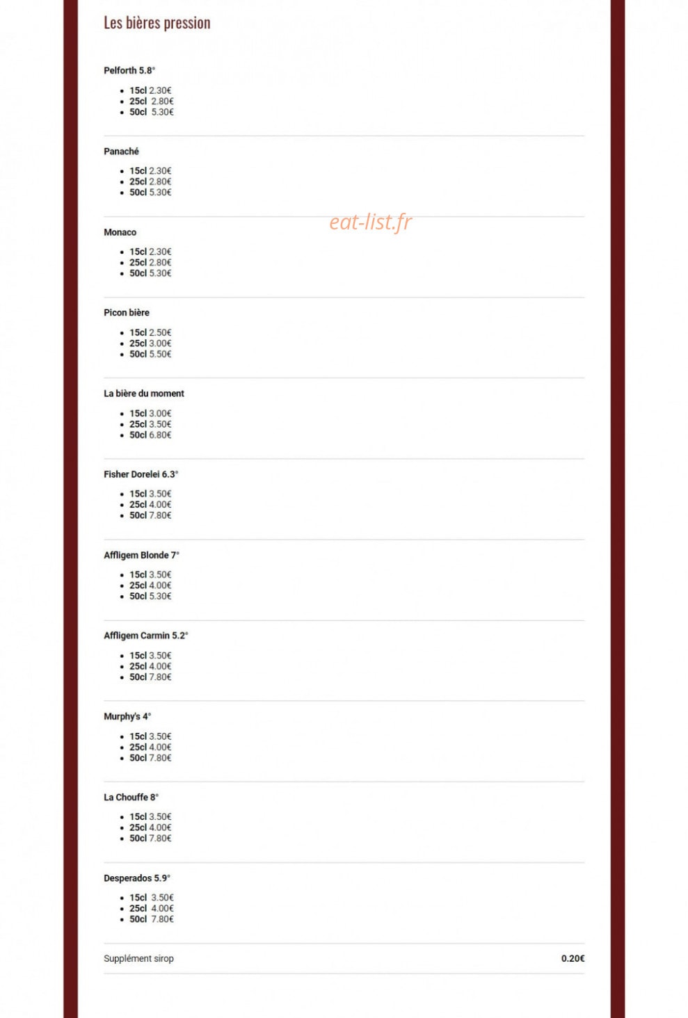 Pub de l'Abbaye — carte page 3