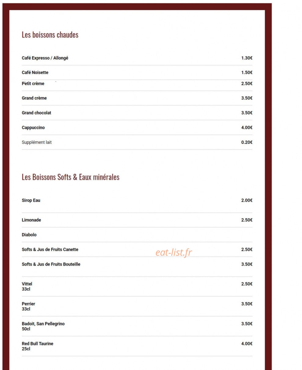 Pub de l'Abbaye — carte page 1